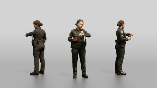 Female Police Officer Checking Her Watch