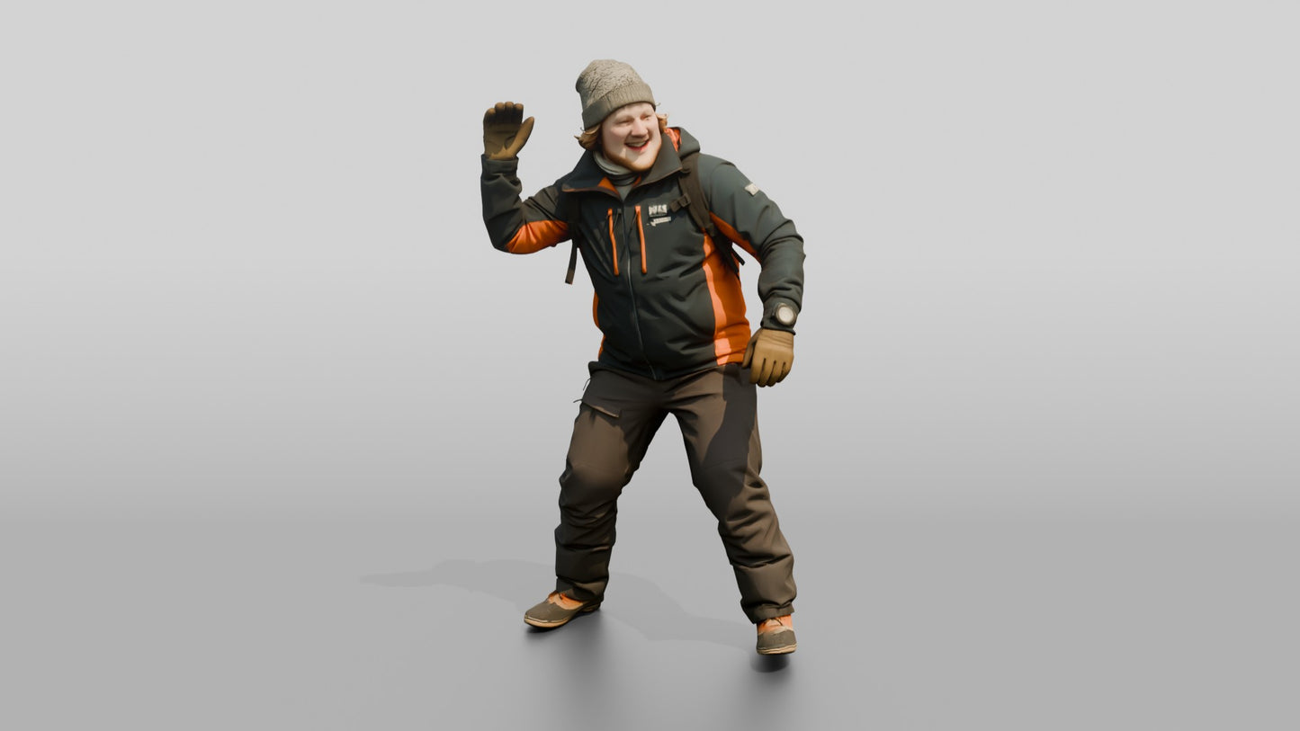 Norwegian Man in Snowball Fight