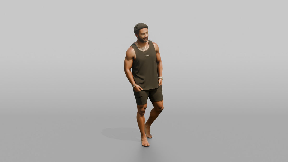 Fitness Influencer Man Standing With A Slight Lean, Hands In Pockets - 3D character model