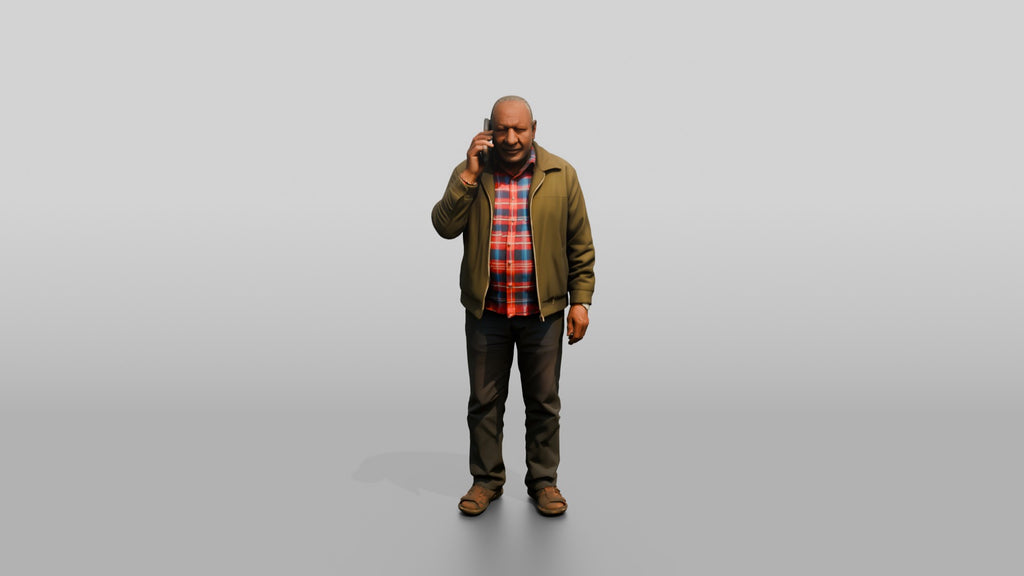 Elderly African Man Talking on the Phone
