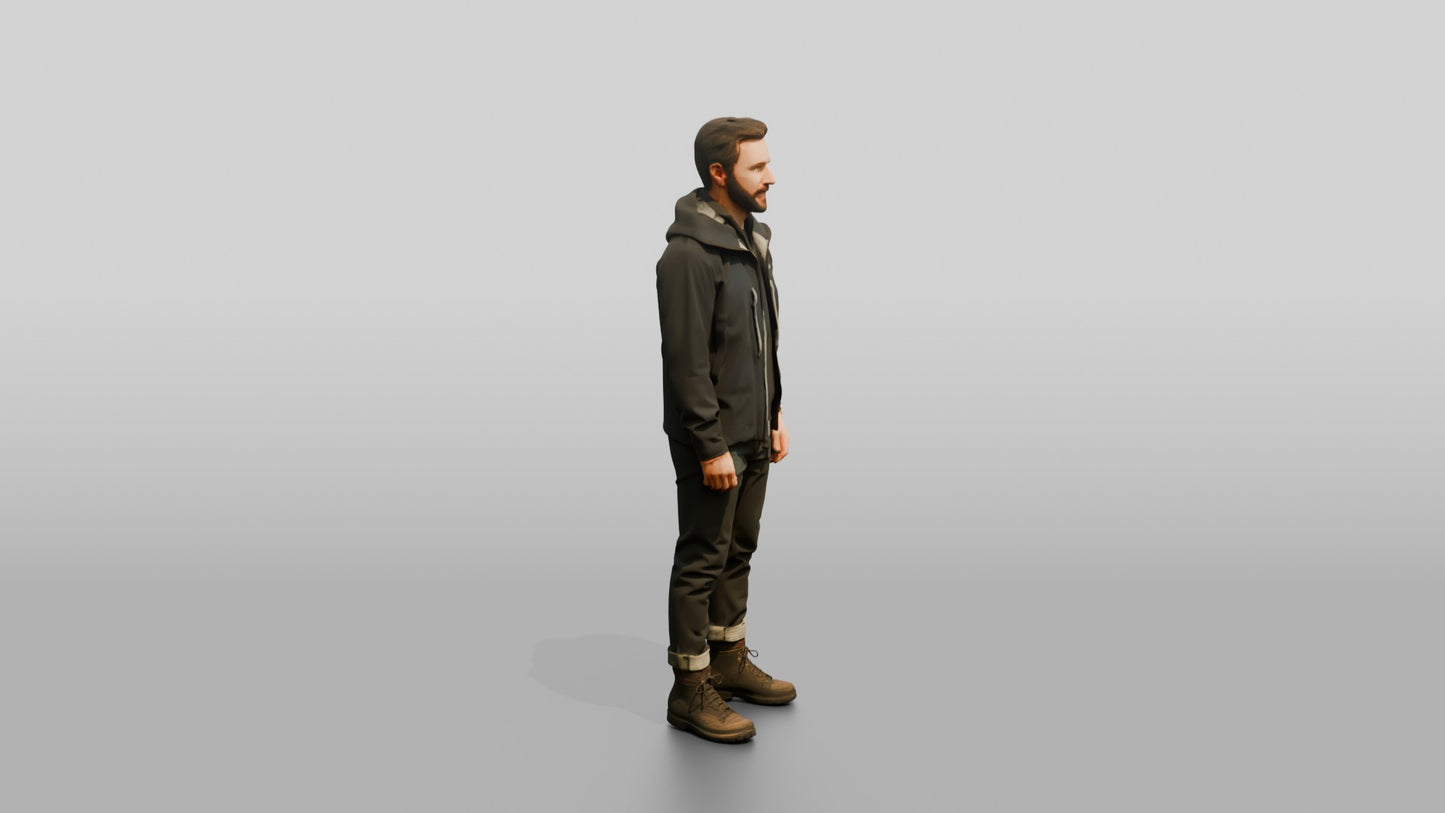 Canadian Man in Weatherproof Technical Jacket