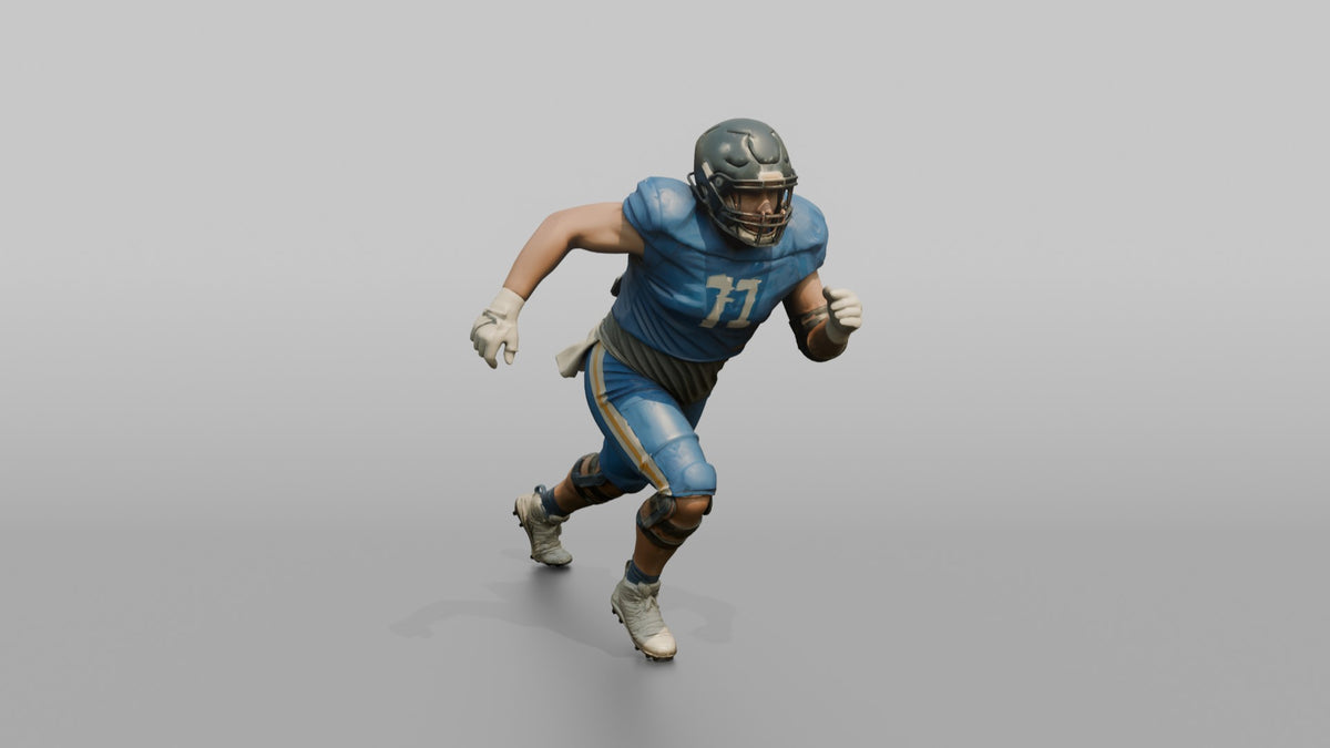 Offensive Lineman Pulling on a Sweep Play - 3D character model, view 1