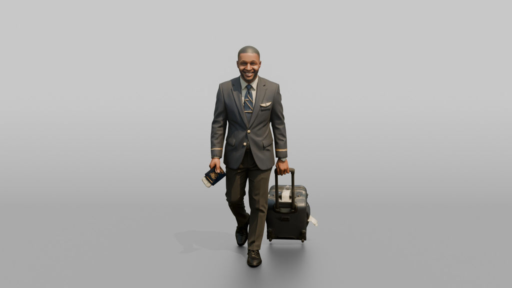 Hispanic Flight Attendant Holding a First-Aid Kit