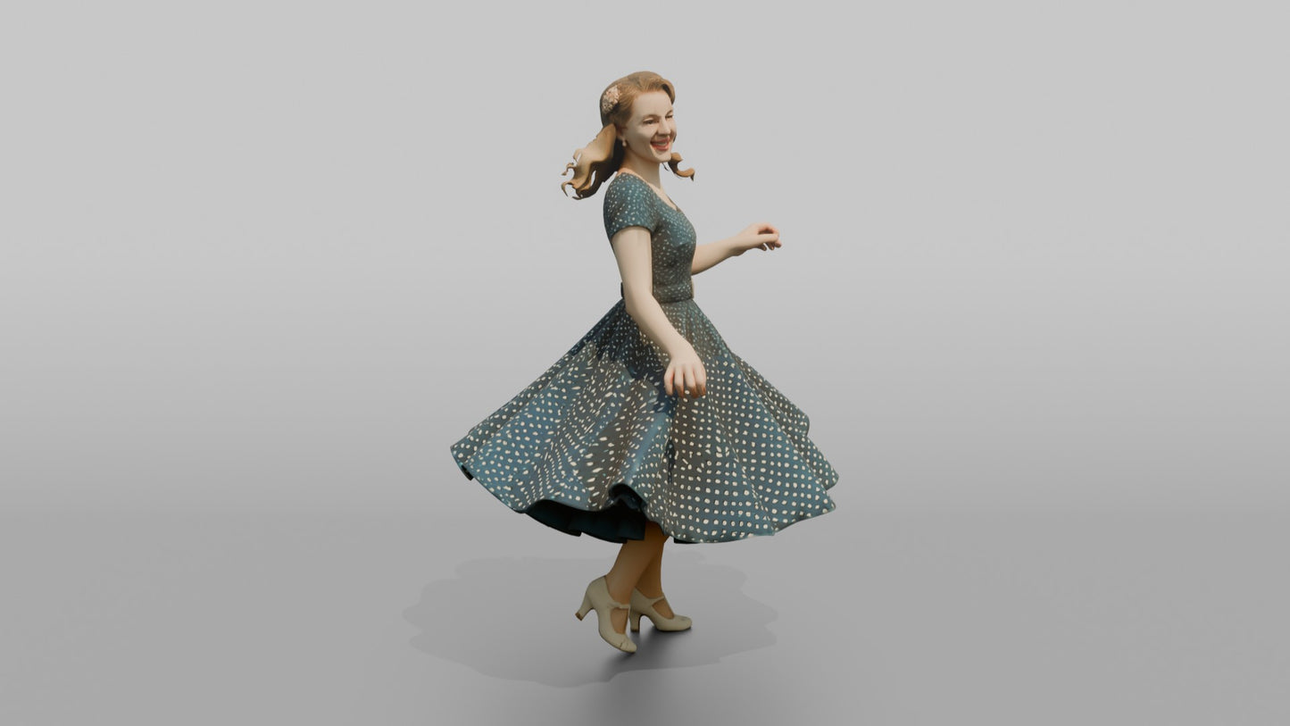 Wedding Guest Twirling Her Vintage Dress