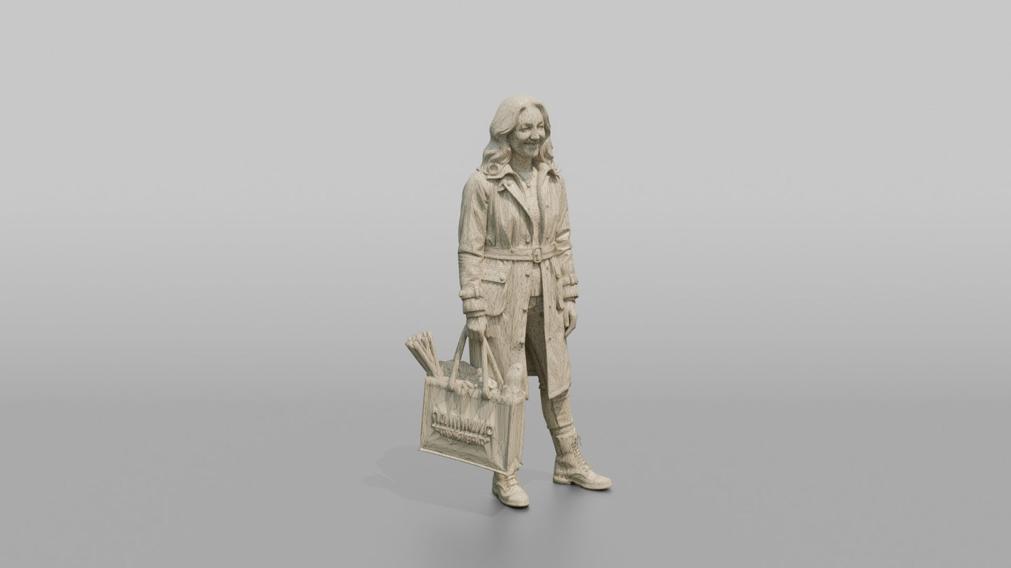 British Woman Posing in a Waterproof Raincoat