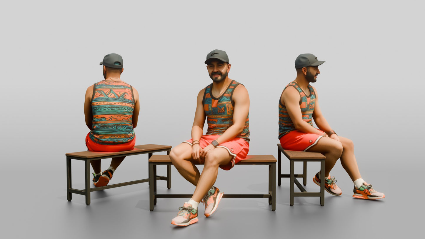 Latino Man in Colorful Athletic Tank