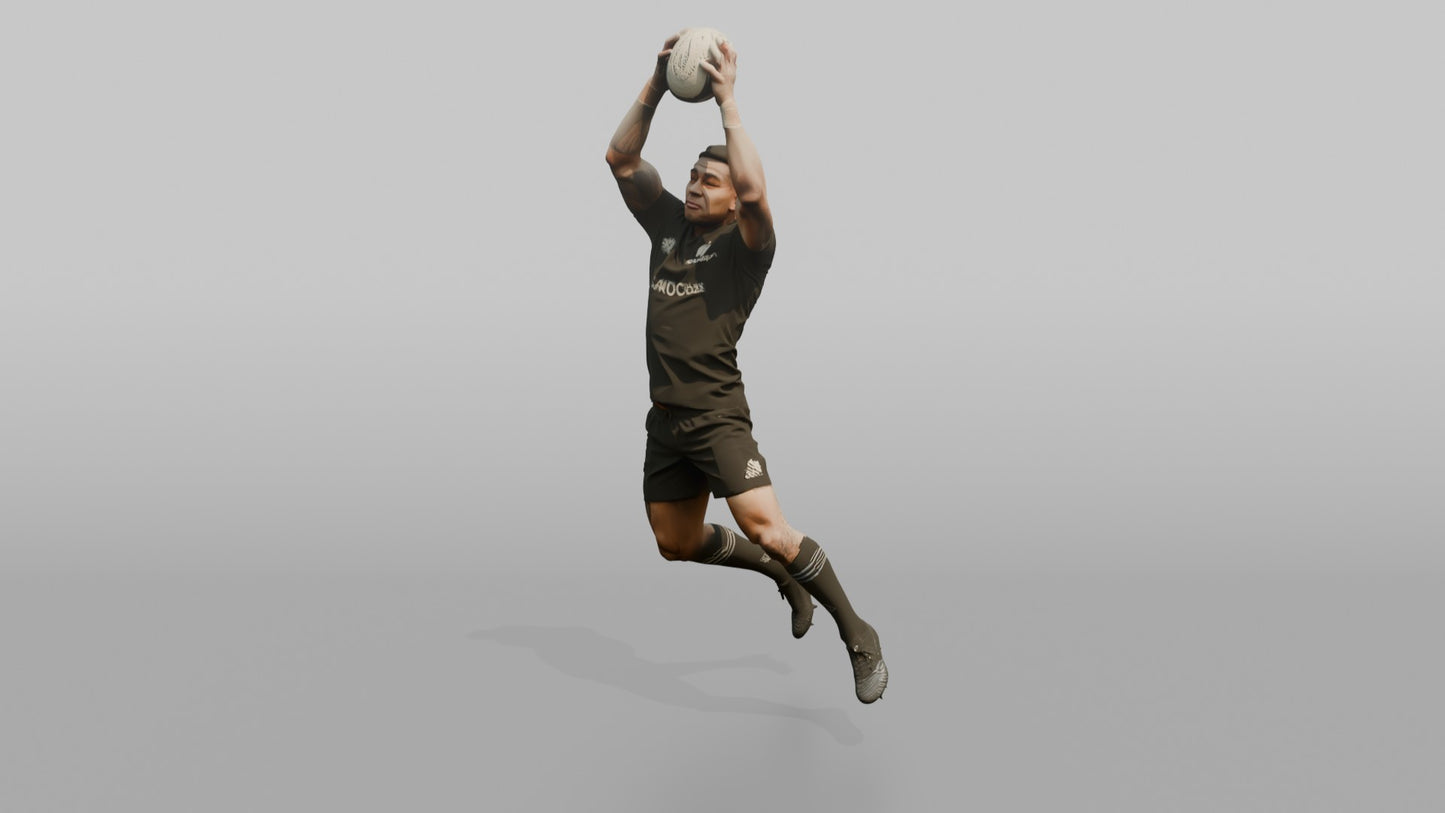 Maori Jumper Catching a Lineout Ball at the Apex