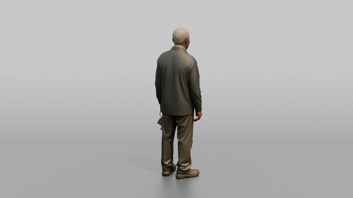 Man Store Owner Holding A Set Of Keys - 3D character model, view 3