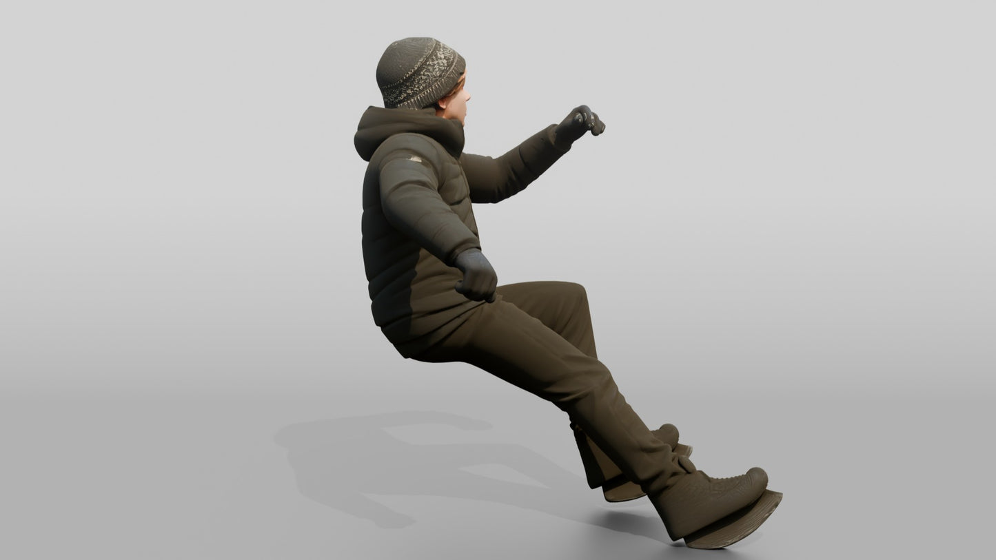 Norwegian Teen Boy Ice Skating