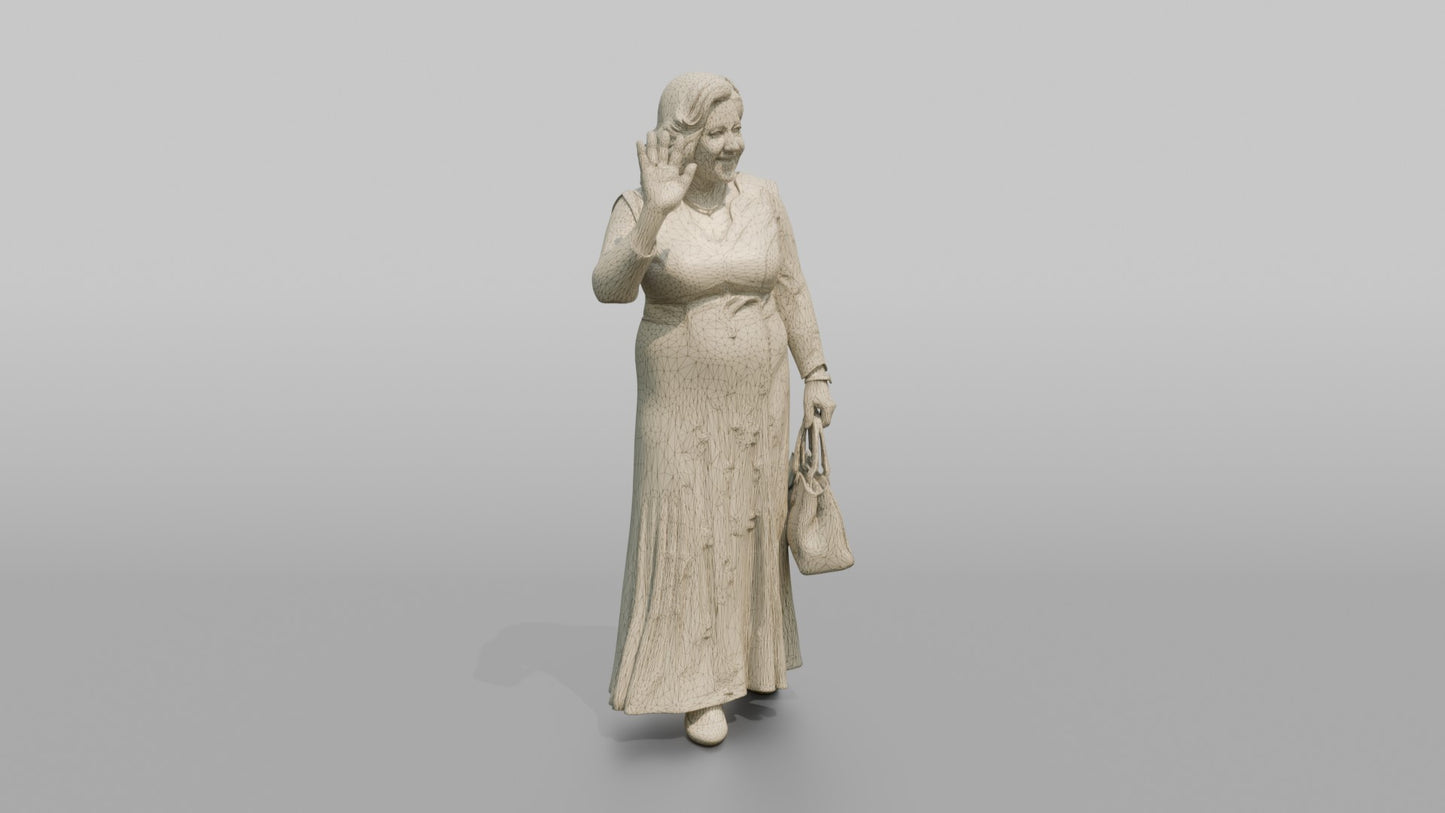 Elderly Latina Bride Waving Gracefully