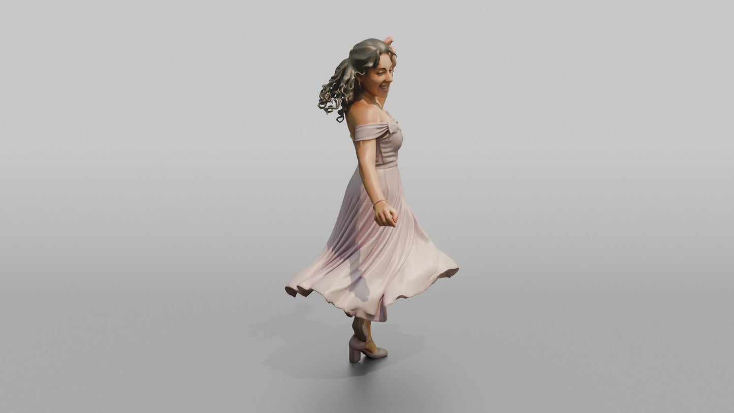 Wedding Guest Doing a Playful Salsa Step
