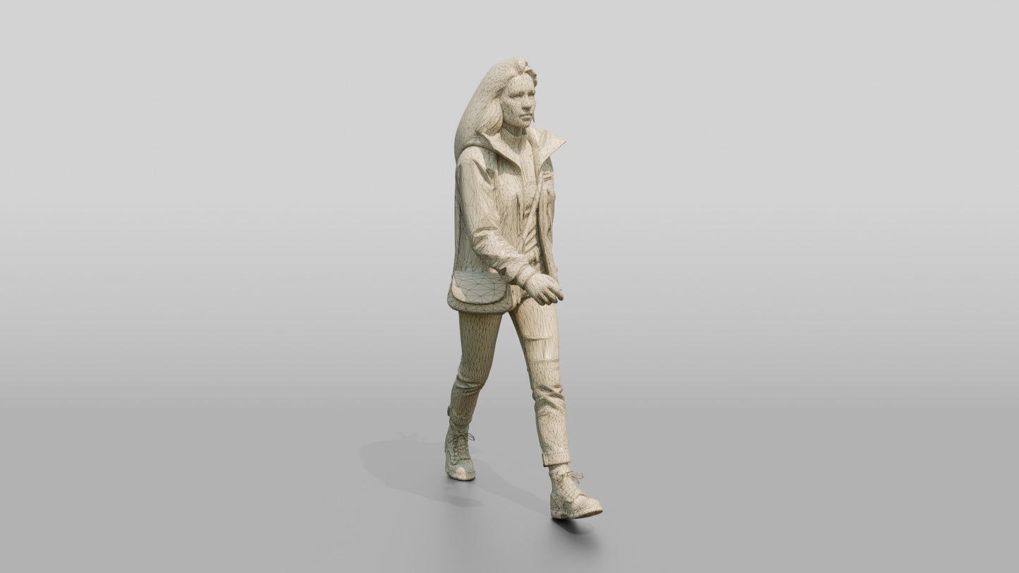 Caucasian Woman in Technical Winter Jacket