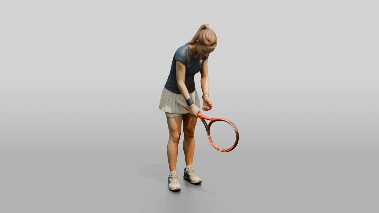 Female Tennis Player with Head Down in Defeat