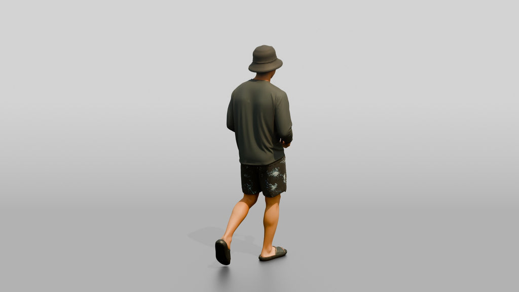 Man Loosening Drawstring on Boardshorts