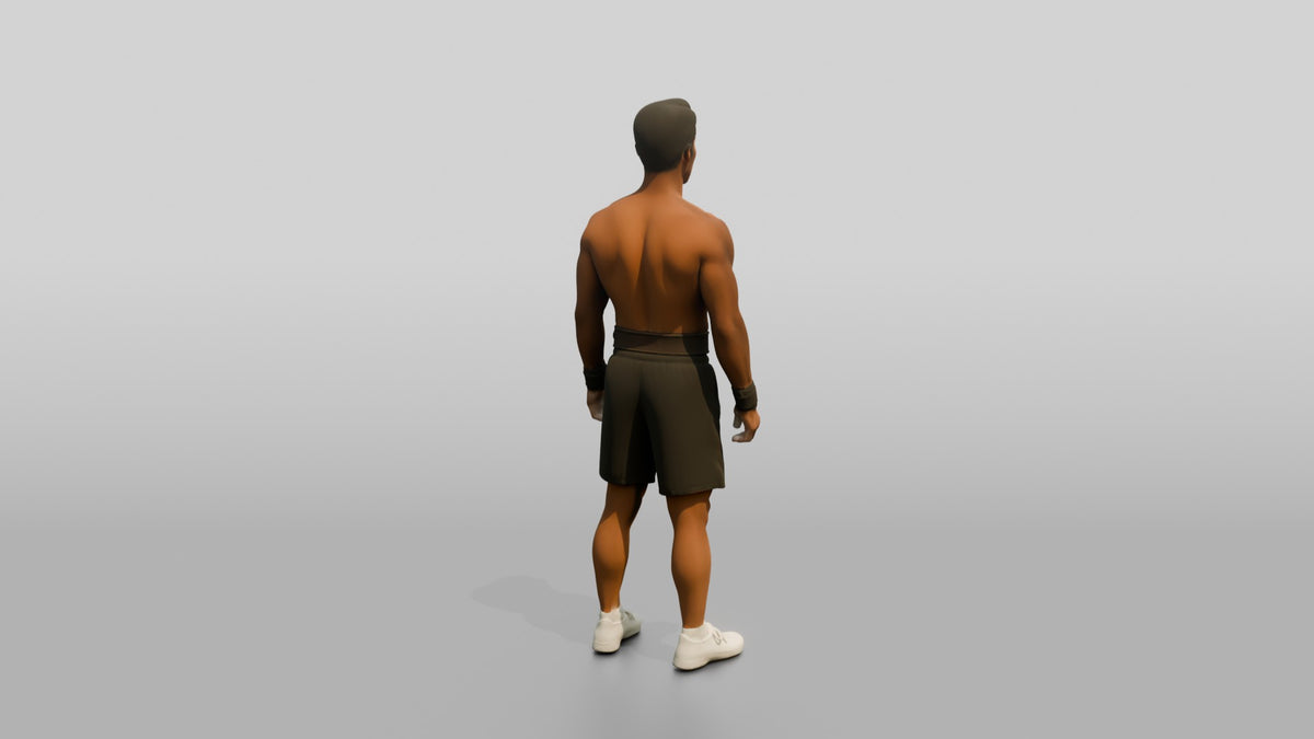 Man with Wrist Wraps and Chalk - 3D character model, view 3