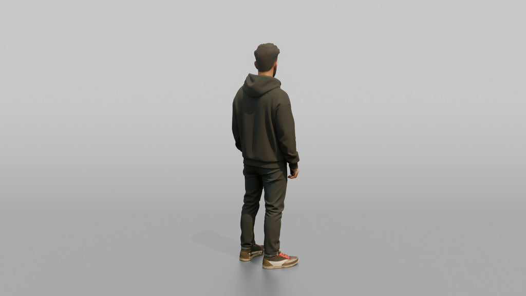 Middle Eastern Man in Dark Hoodie and Jeans
