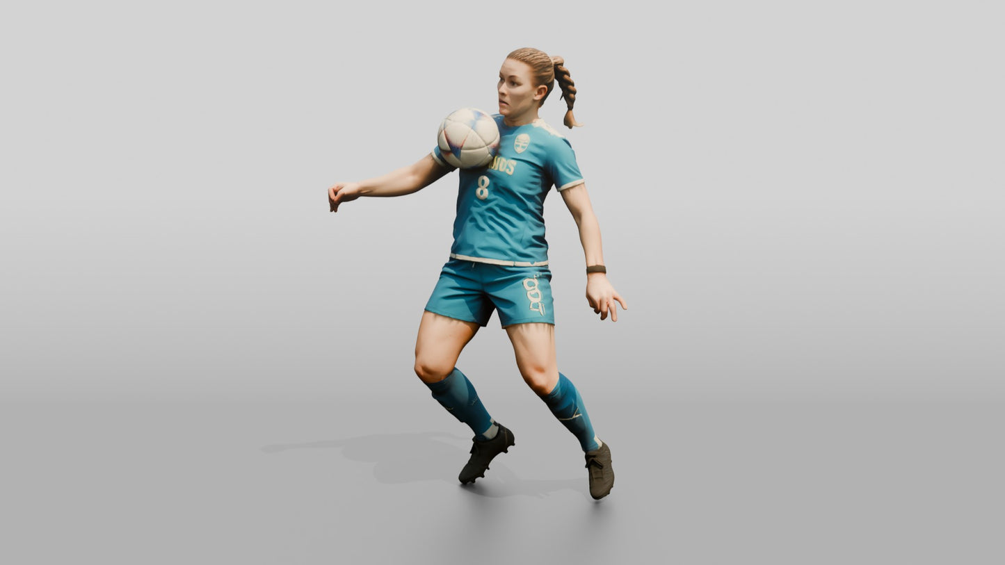 Soccer Player High Chest Trap