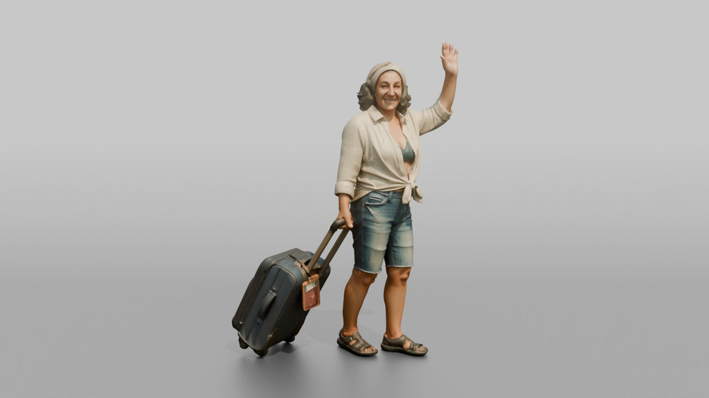 Traveler Waving Goodbye At The Gate