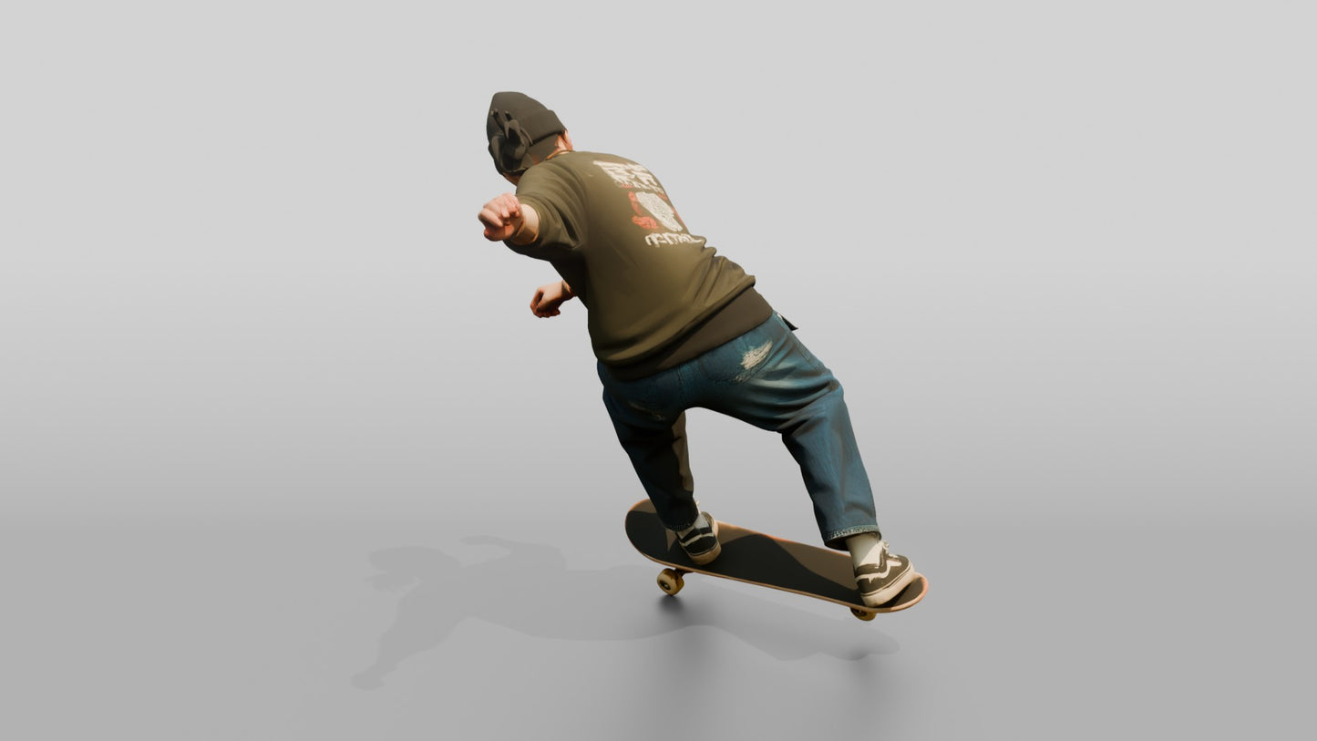 Skateboarder Woman Mid-Trick