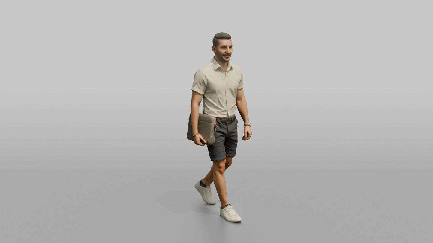 Vacationer Wearing Crisp Collar Shirt