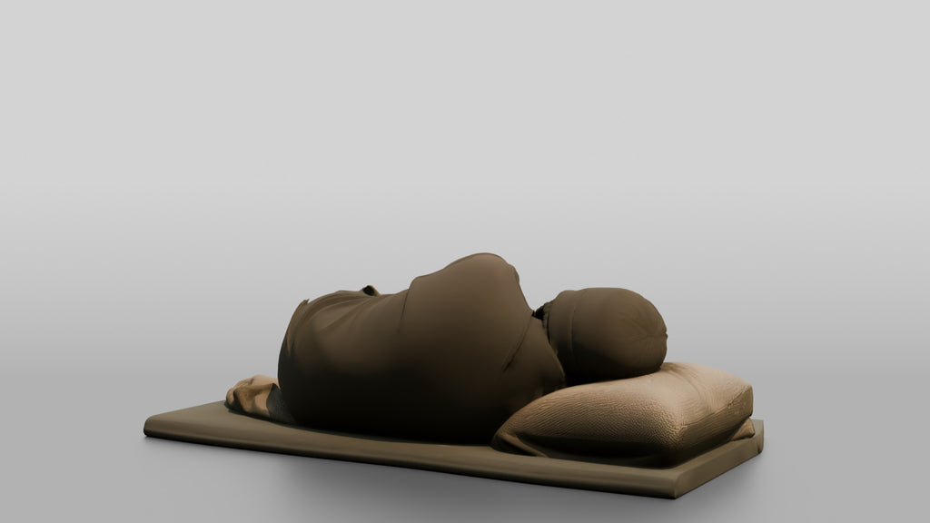 Homeless Man Sleeping Soundly with a Cap Pulled Over His Eyes