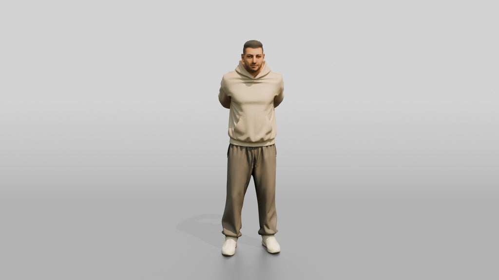 Man Stretching Chest with Shaker
