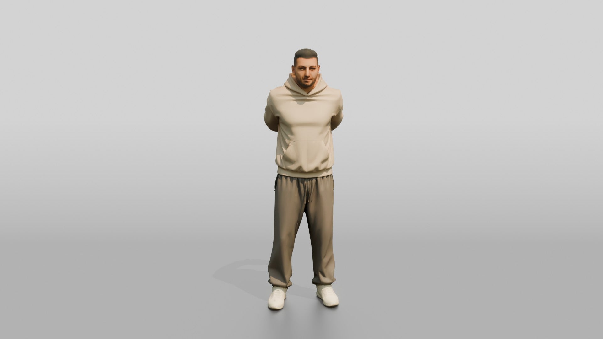 Man Stretching Chest with Shaker