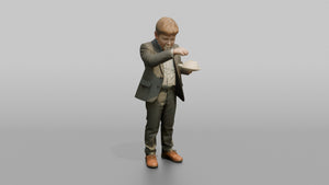 Young Boy Eating a Slice of Wedding Cake - 3D character model, view 1