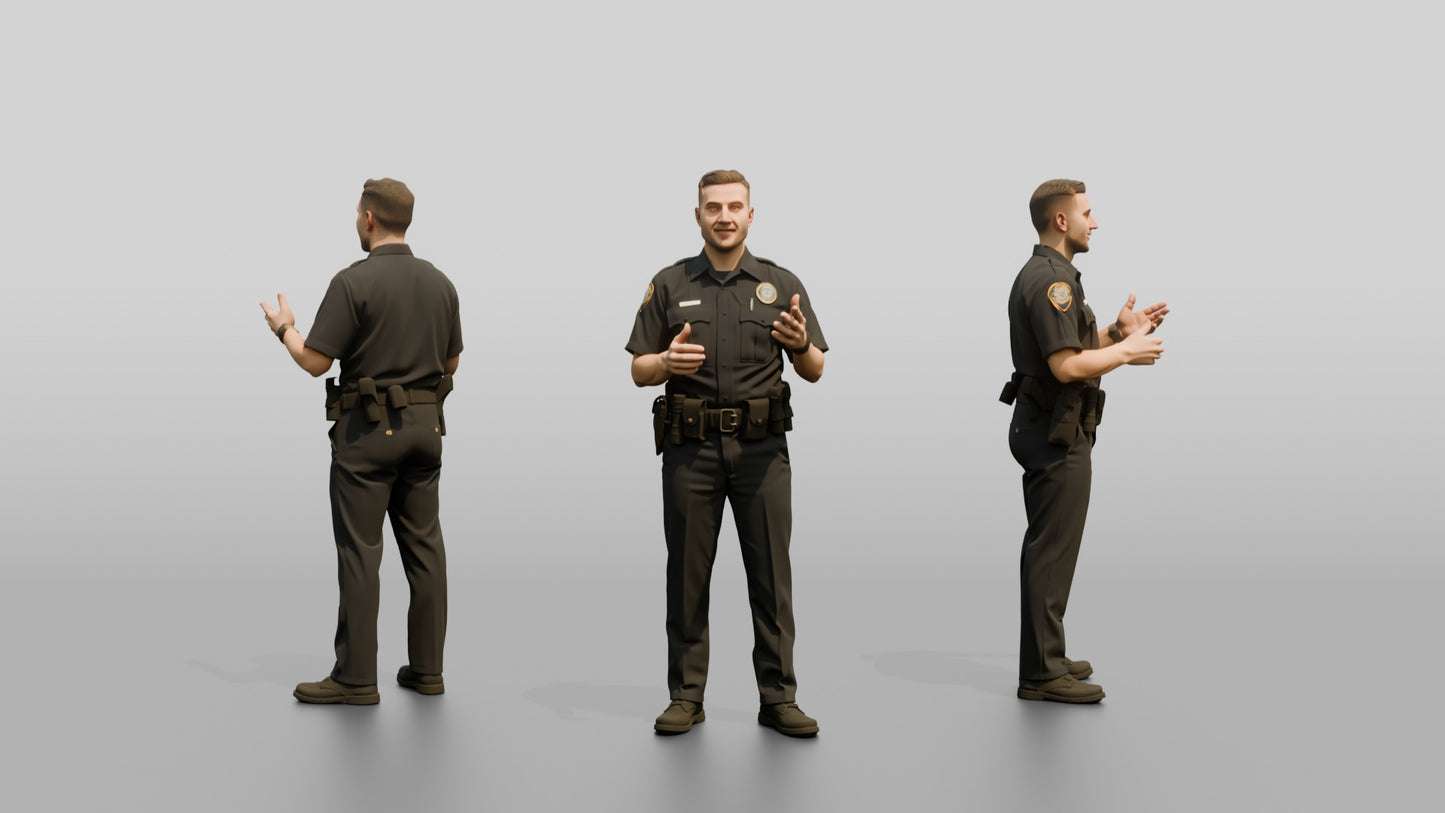 Male Police Officer in Conversation