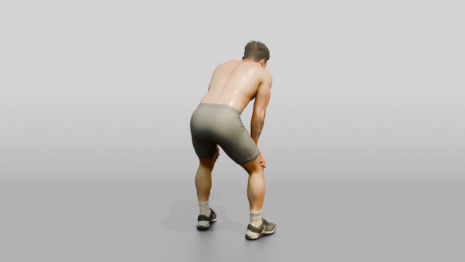 Man Panting After Heavy Lift
