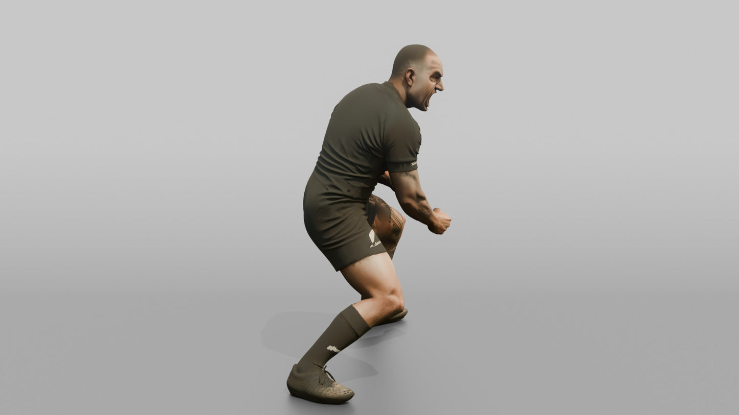 Maori Player Slapping Thighs During the Haka