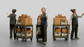 Woman with Parcel Hand Truck
