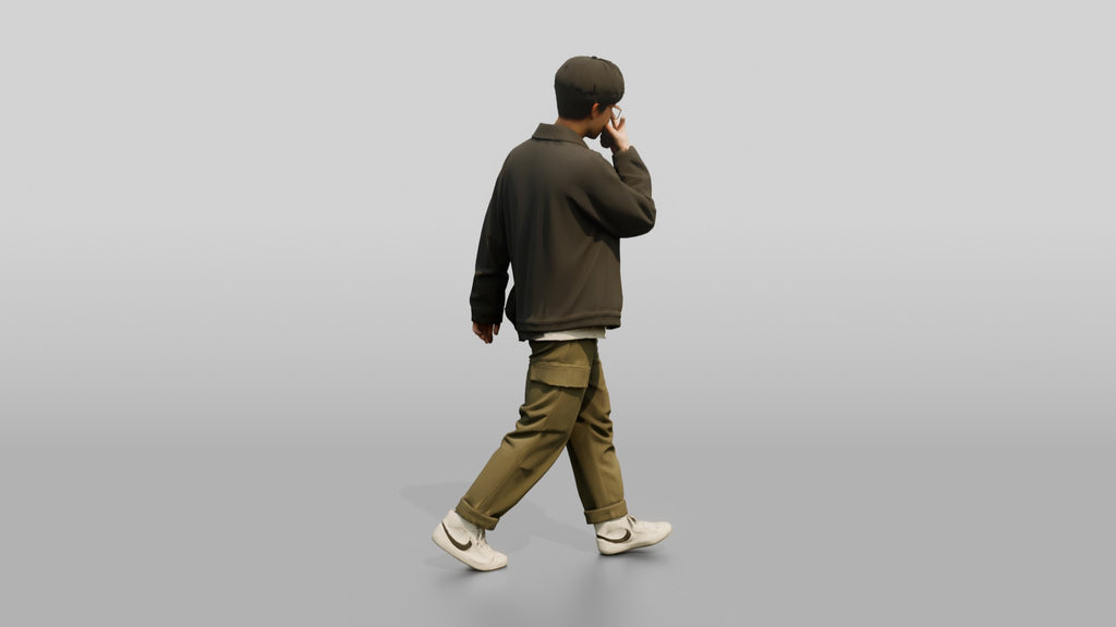 Asian Man Adjusting Glasses