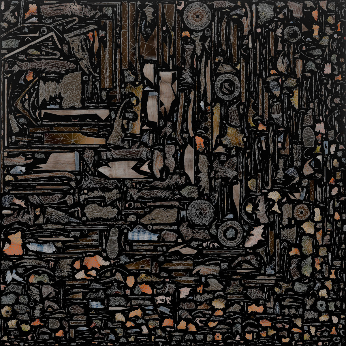 Farmer Pulling Heavy Hand Cart Loaded Organic - UV layout, base color map