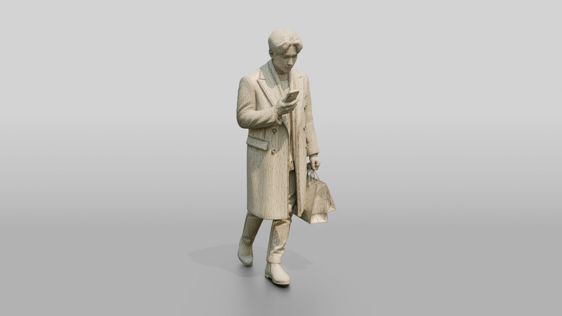 Man Checking Phone While Shopping