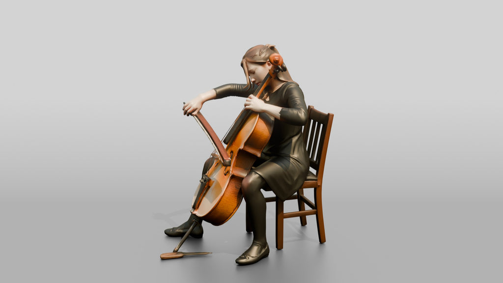 Cellist Playing Seated