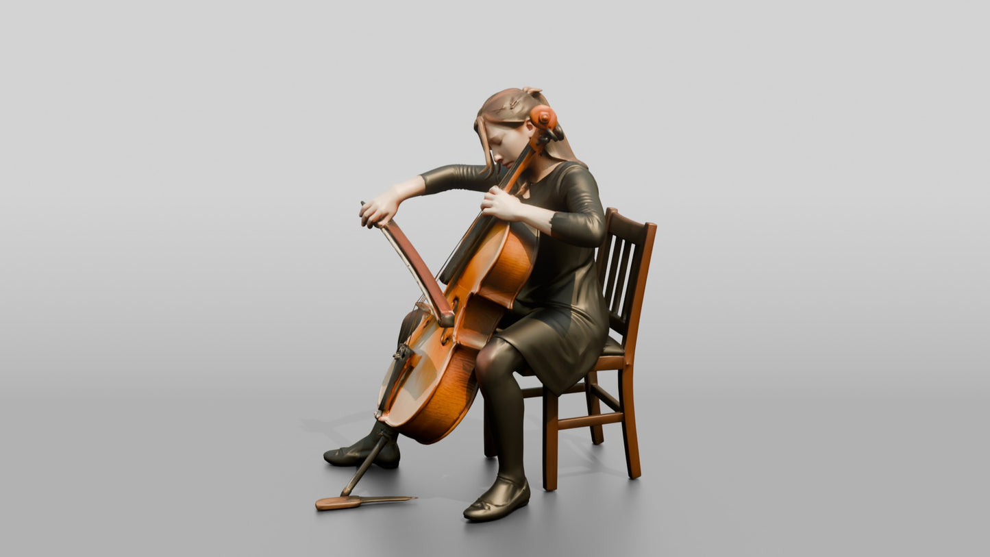Cellist Playing Seated