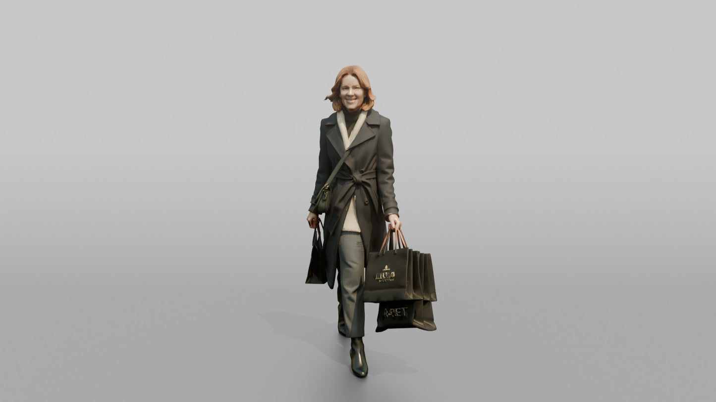 Scandinavian Woman Walking in a Tailored Wool Coat