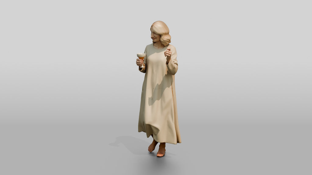 Blonde Woman with a Cocktail