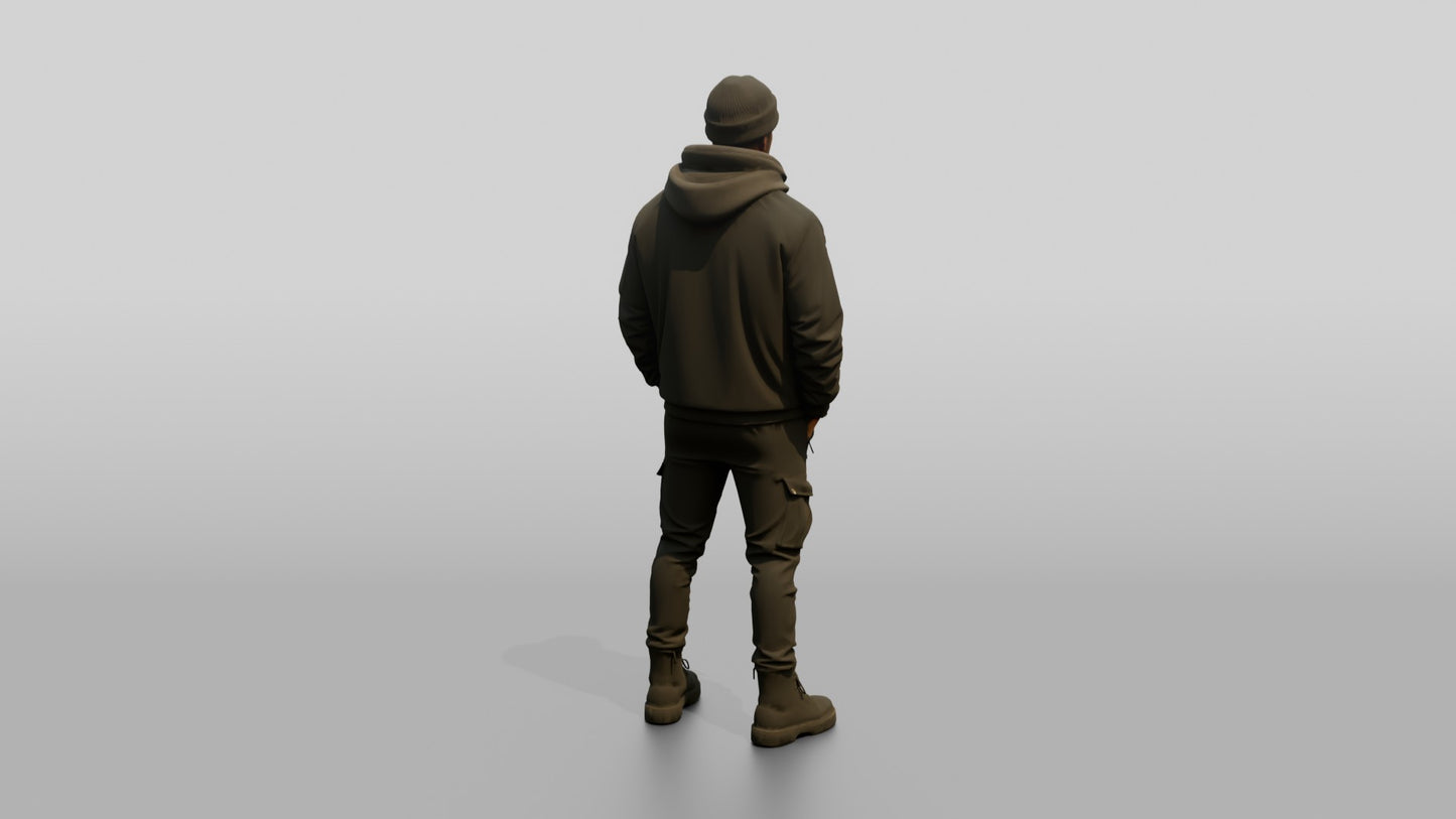 Caucasian Man in Streetwear Bomber Jacket