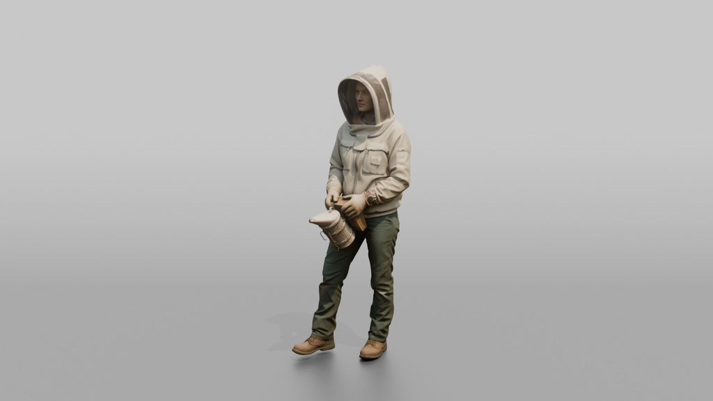 Farmer Holding Smoker Box Wearing Modern