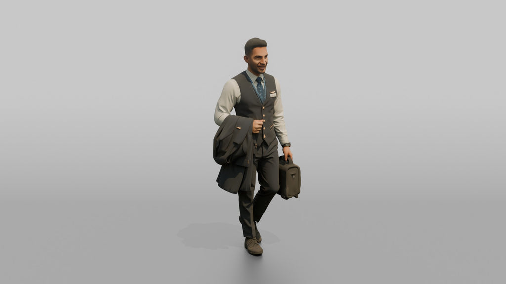 Black Co-Pilot Holding a Flight Bag