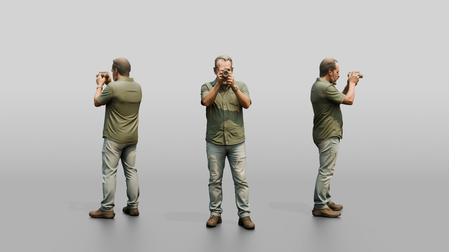 Middle-Aged Spanish Man Taking a Photo