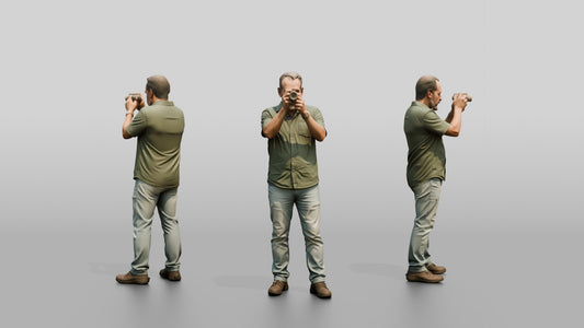 Middle-Aged Spanish Man Taking a Photo
