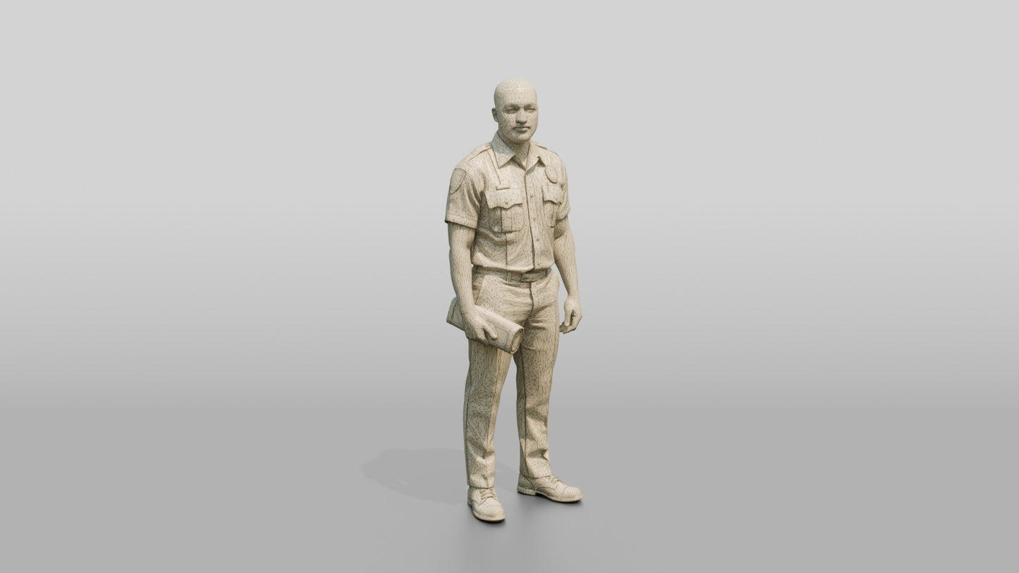 Police Officer with Paperwork Under His Arm