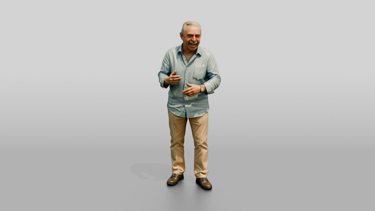 Elderly Spanish Man Laughing Heartily