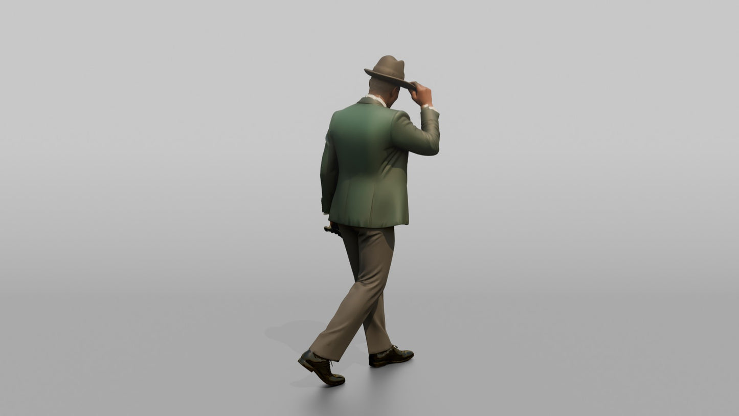 Wedding Guest Tipping His Fedora Hat