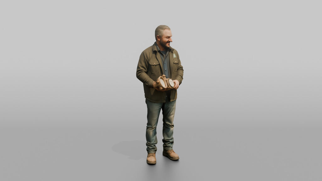 Farmer Holding Open Water Flow Meter Gauge