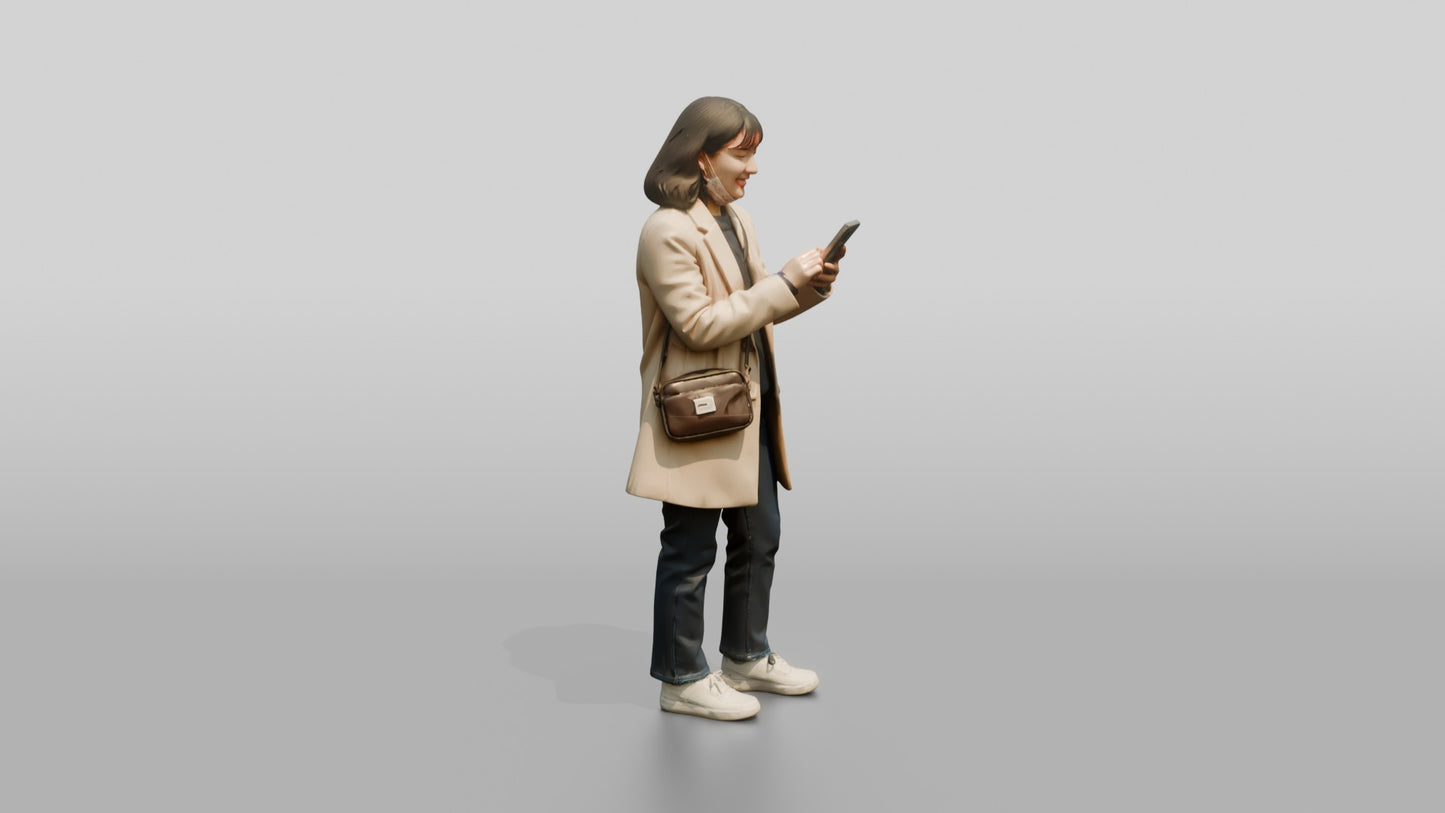 Woman Consulting Shopping Street Map