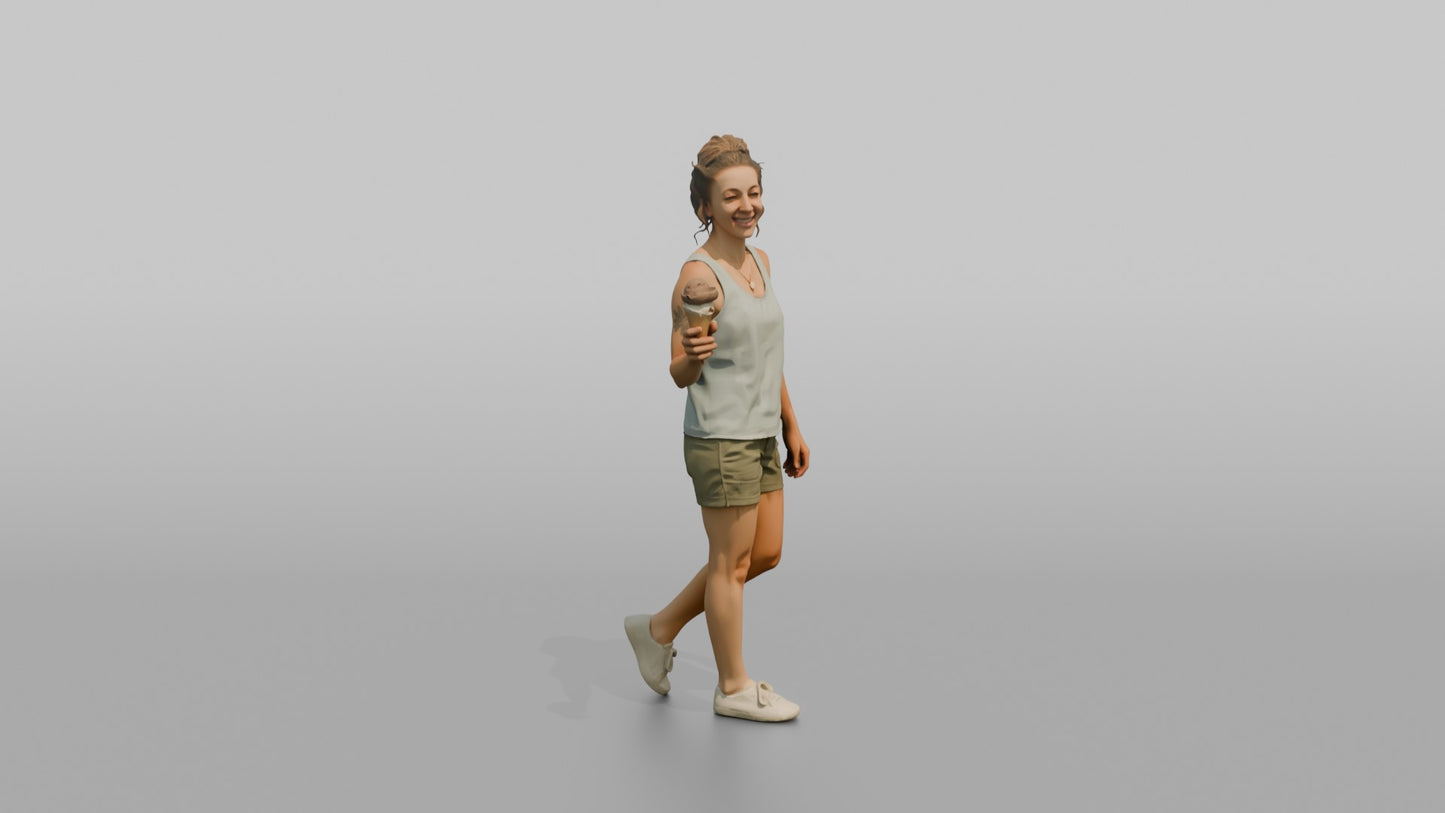 Vacationer Wearing Light Summer Tank And Shorts